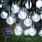 Outdoor Solar String Light 60 LED 8 Modes Crystal Ball/Star Lights Waterproof Solar Powered Twinkle Decor Lamp for Party Patio
