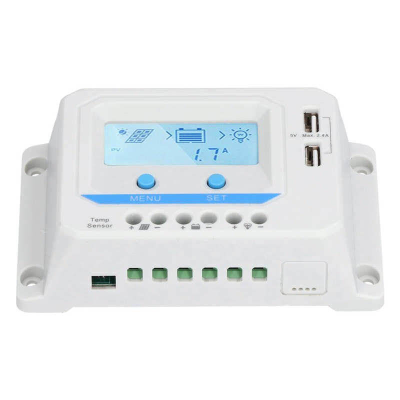 Regolatore di carica solare DC 12V 24V con display LCD Carica PWM a 3 livelli Protezione di ricarica solare per semafori