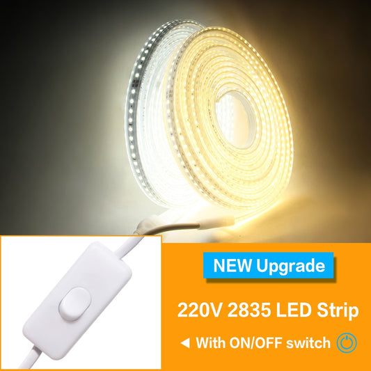 NEW Upgrade 220V 2835 LED Strip With ONIOFF
