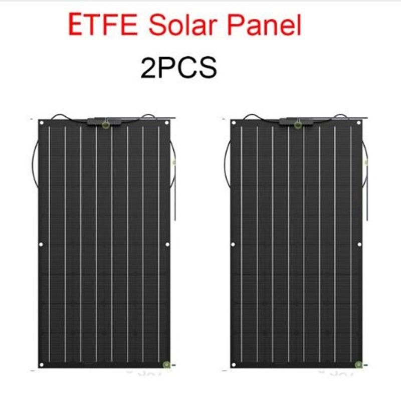 Solar Panel 200w 100w ETFE PET 110W 100W Flexible Panel Solar Monocrystalline Cell For 12V/24V Battery Charger 1000W System Kits
