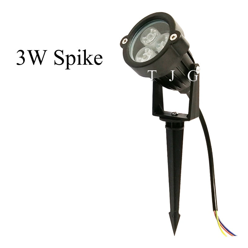 Lampada da esterno a LED da giardino 9W Lampada da paesaggio Spike Impermeabile DC12V Lampadina da percorso Bianco caldo Luci spot verdi 220V 110V