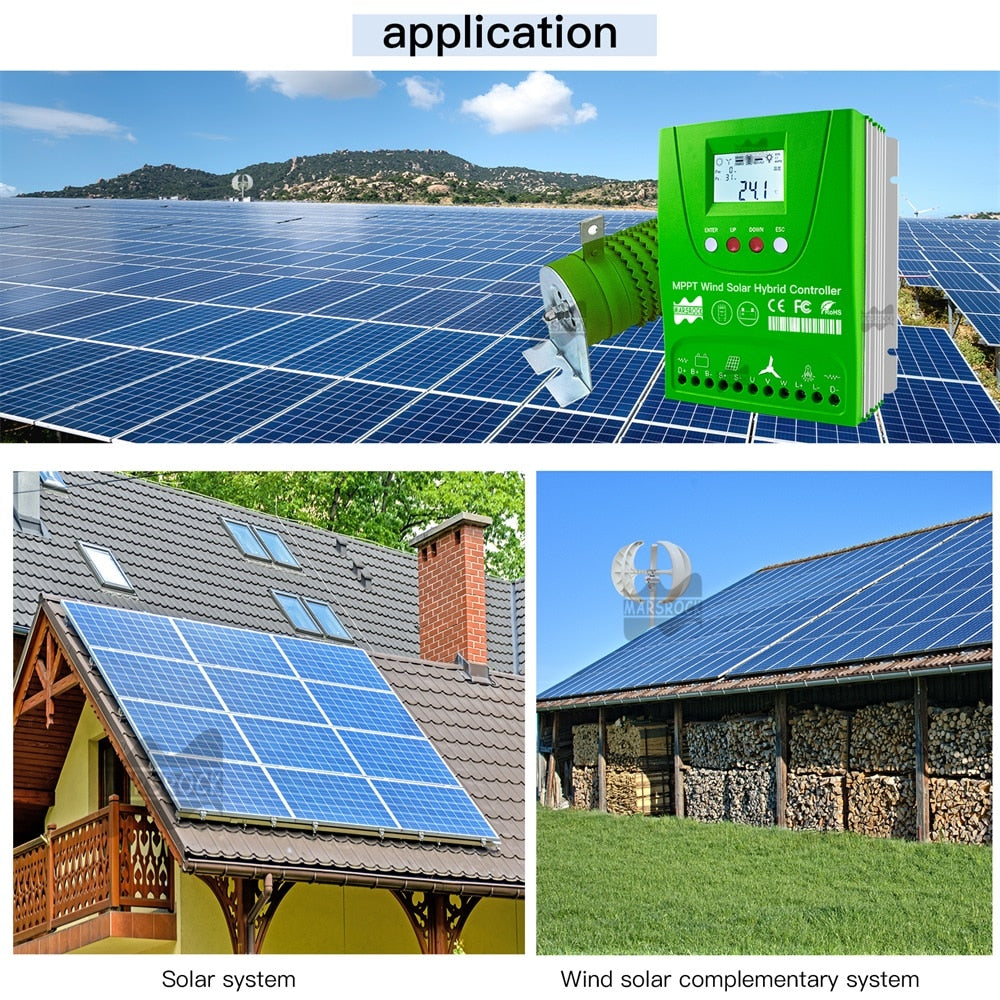 Application 24 MPPT Wind Solar Hybrid Controller Ce Fc Il