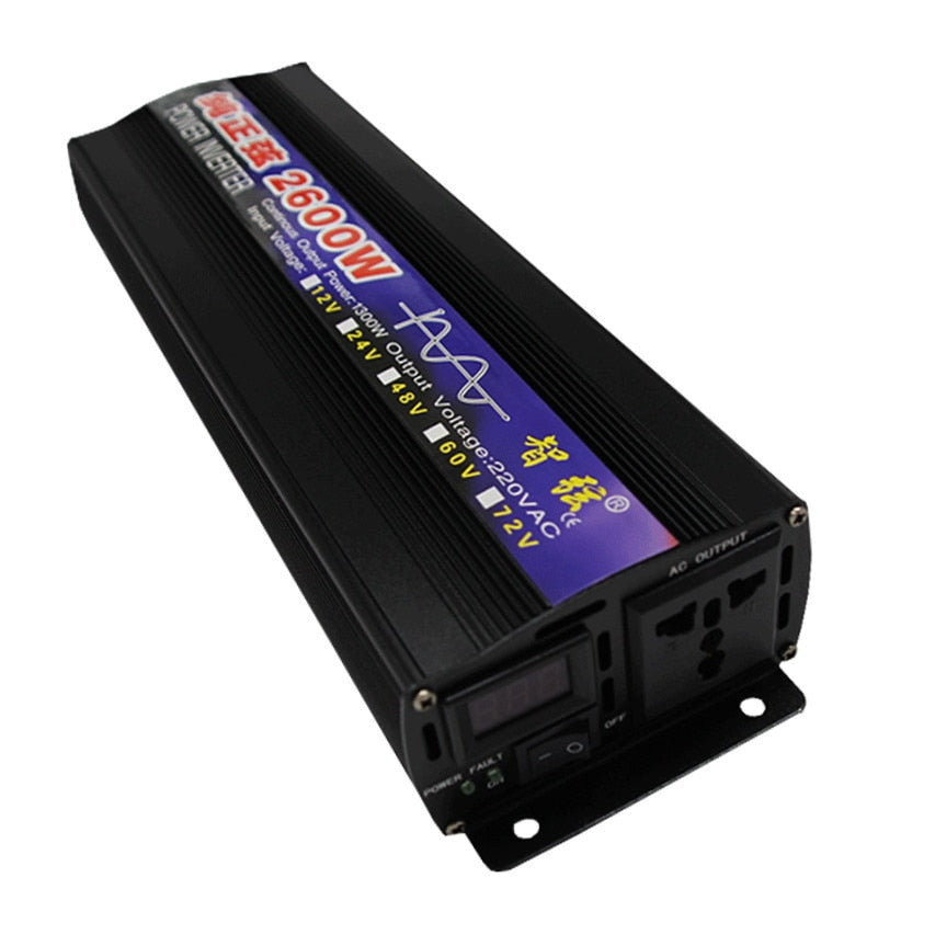 Inversor de onda sinusoidal pura DC 12V 24V 48V 60V a AC 220V 110V 60HZ coche hogar 1000W 1600W 2000W 3000W convertidor inversores solares