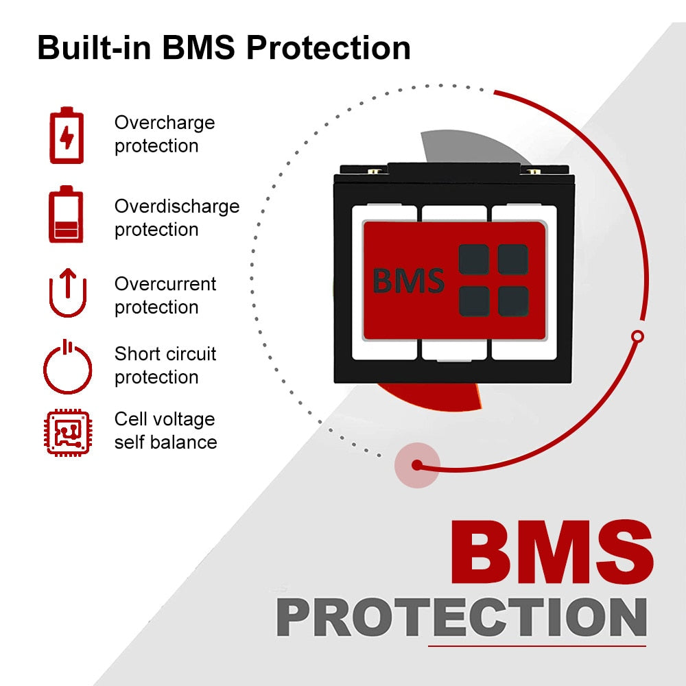 Built-in BMS Protection Overcharge protection Overcurrent BMS protection