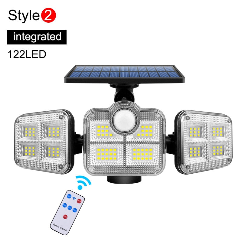 20w Super Bright Solar Lights 122led IP65 Waterproof Outdoor Indoor Solar Lamp With Adjustable Head Wide Lighting Angle