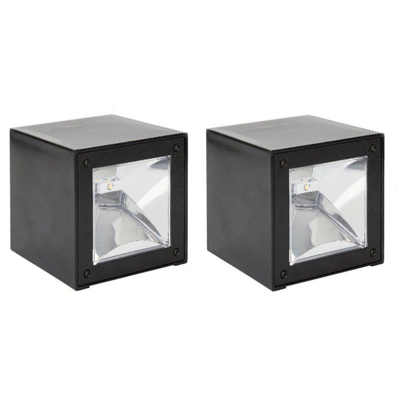 Lampada da parete quadrata da giardino a luce solare a LED Lampada da parete con sensore di luce solare IP65 Impermeabile Cortile Cortile Balcone Recinzione Decorazione Lampade