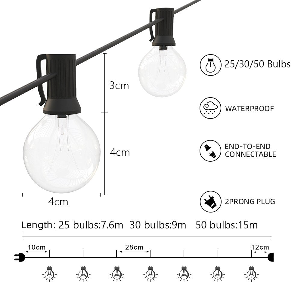 25/30/50 Bulbs 3cm WATERPROO