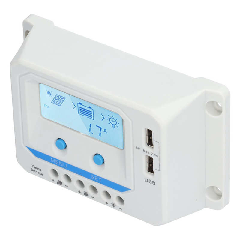 Regolatore di carica solare DC 12V 24V con display LCD Carica PWM a 3 livelli Protezione di ricarica solare per semafori