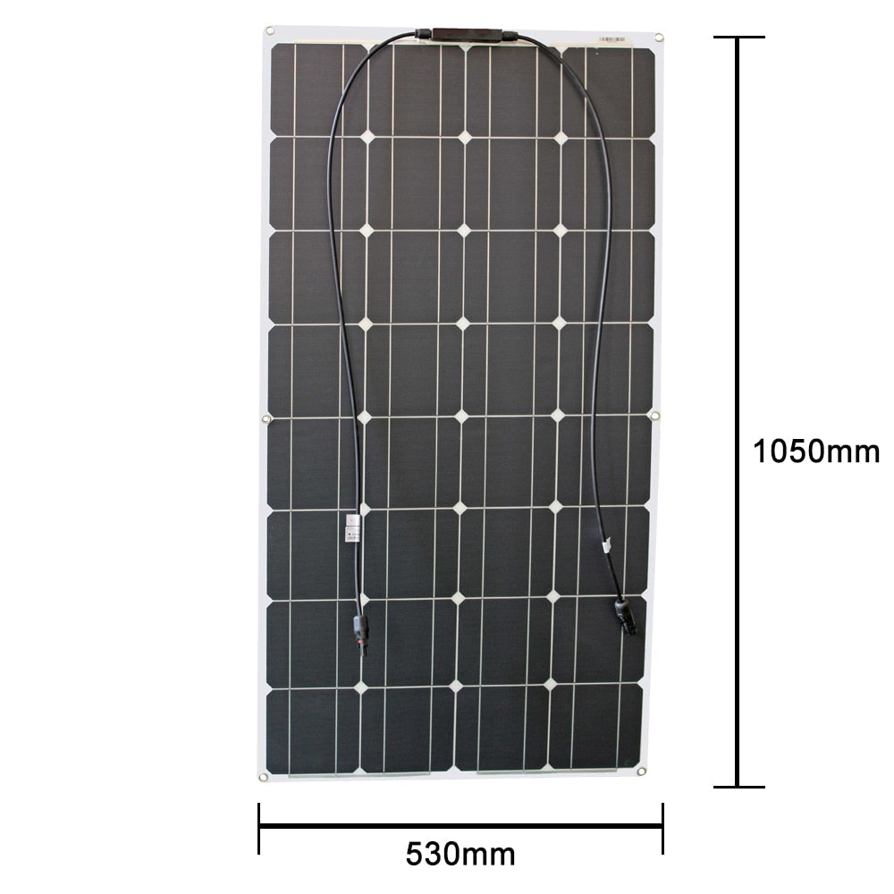 12v flexible solar panel kit 100w 200w 300w solar panels with solar controller for boat car RV and battery charger
