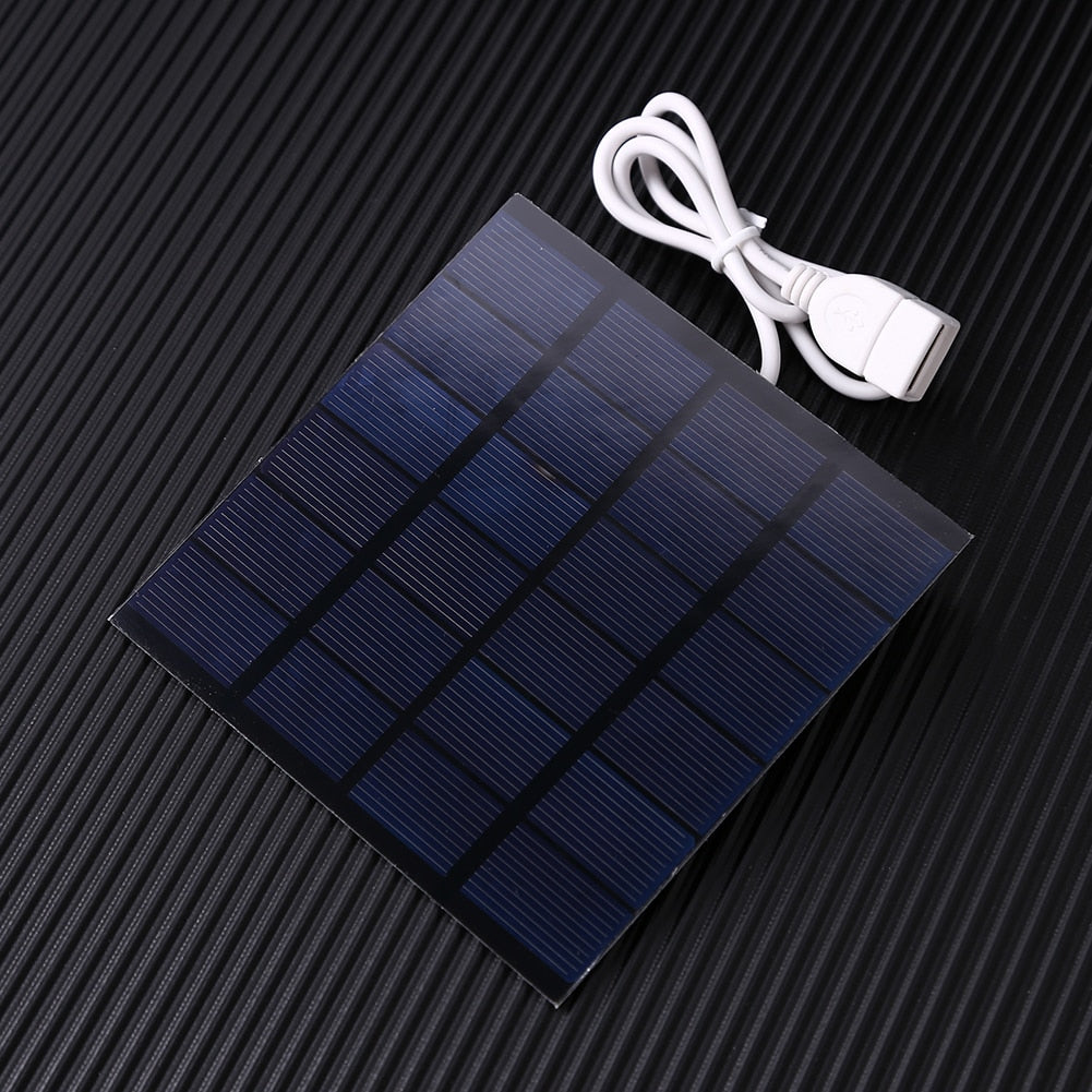 USB Solar Panel Outdoor 1.5W 6V Portable Solar Charger Pane Climbing Fast Charger Polysilicon Travel DIY Solar Charger Generator