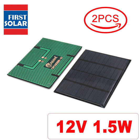 12V 1.5W Solar Panel Mini DIY Solar System Plate for Outdoor Home Toy Bulb 18650 Battery Charger Portable Solar Cell Polysilicon