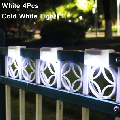 4pcs Path Stair LED Solar Lights IP65 Waterproof Outdoor Garden Yard Fence Wall Lawn Landscape Lamp Staircase Night Light Drop