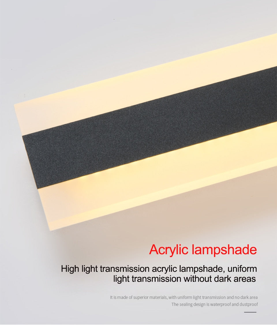 Lampada da parete per esterni impermeabile LED Lampada da parete lunga IP65 cortile Luce Giardino Villa portico Sconce Light 110V 220V Sconce Apparecchio
