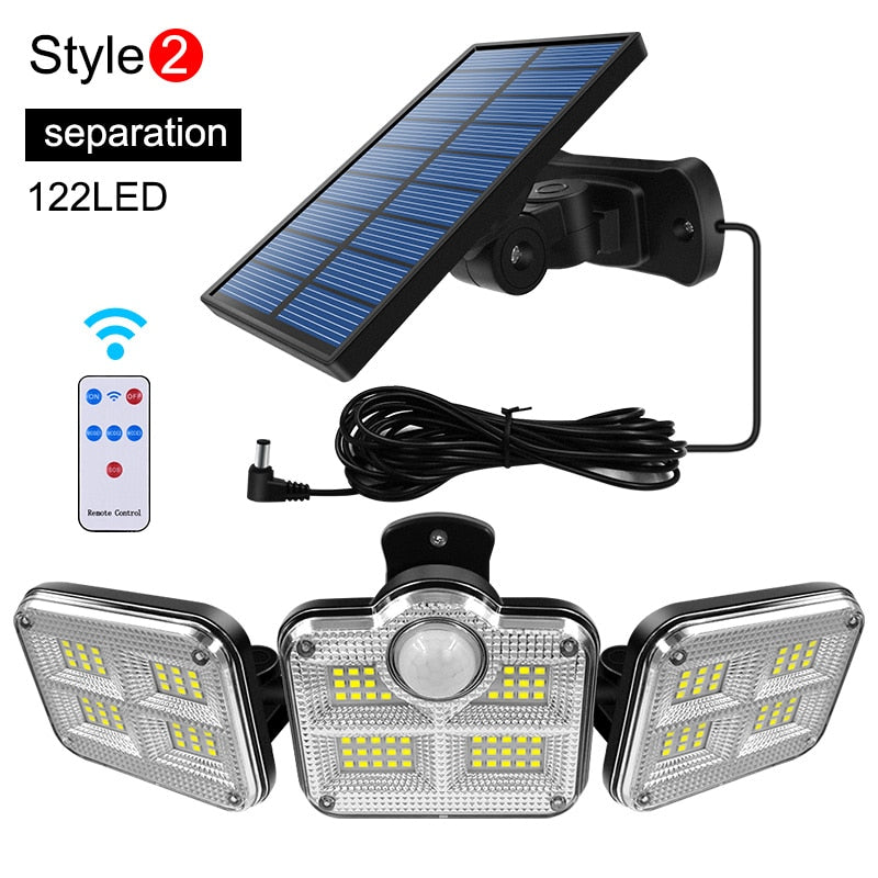 20w Super Bright Solar Lights 122led IP65 Waterproof Outdoor Indoor Solar Lamp With Adjustable Head Wide Lighting Angle