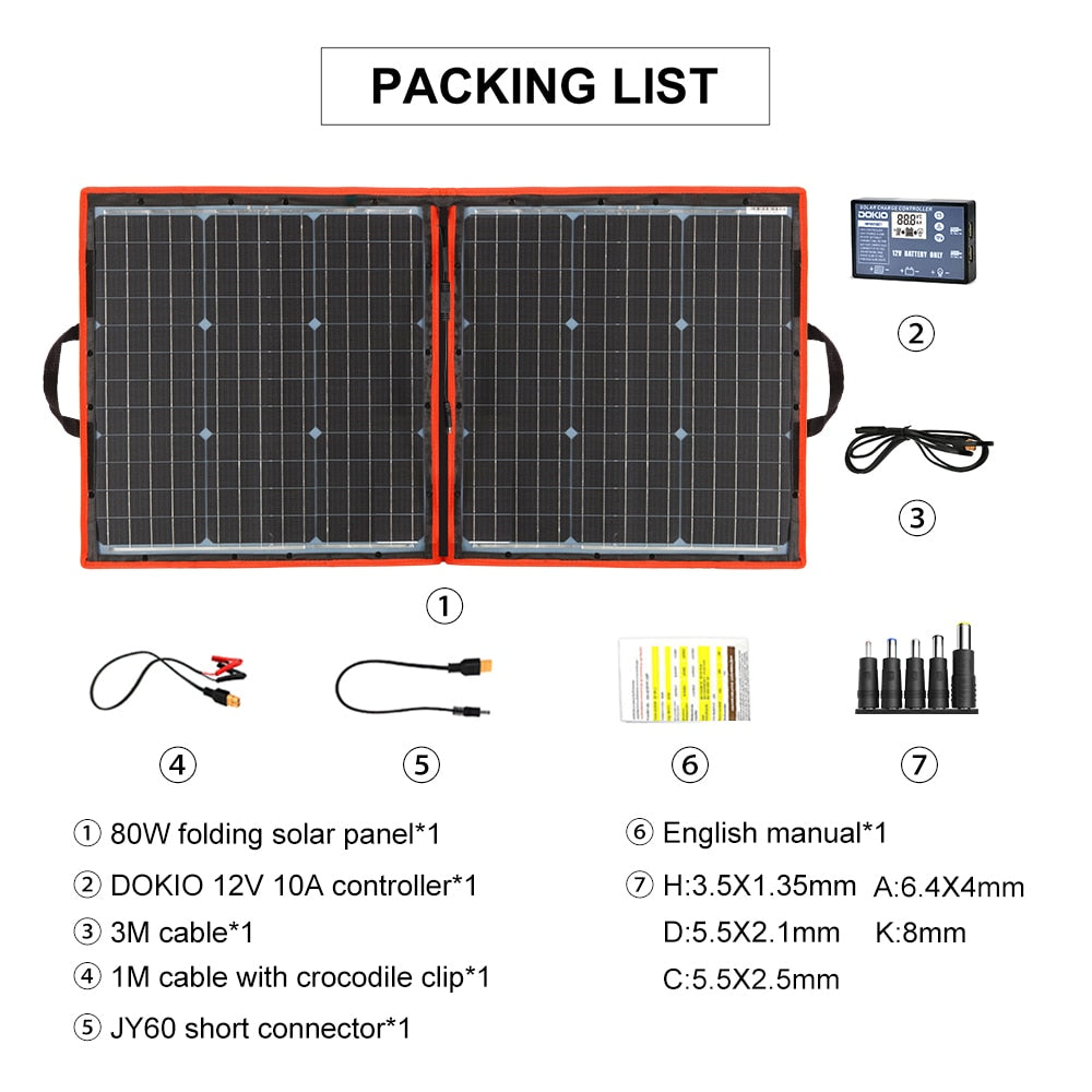 8OW folding solar panel*1 English manual*1 DOKIO