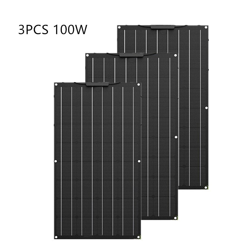 100W 200W Light film durable waterproof etfe flexible solar panels monocrystalline solar cell 12v battery charge RV/boat/car