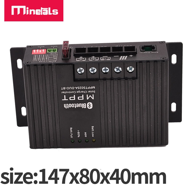 MPPT Controller 12v 25a Support Bluetooth APP Smart Solar Charging Controller Dual battery MPPT Solar Regulator For RV Regulator