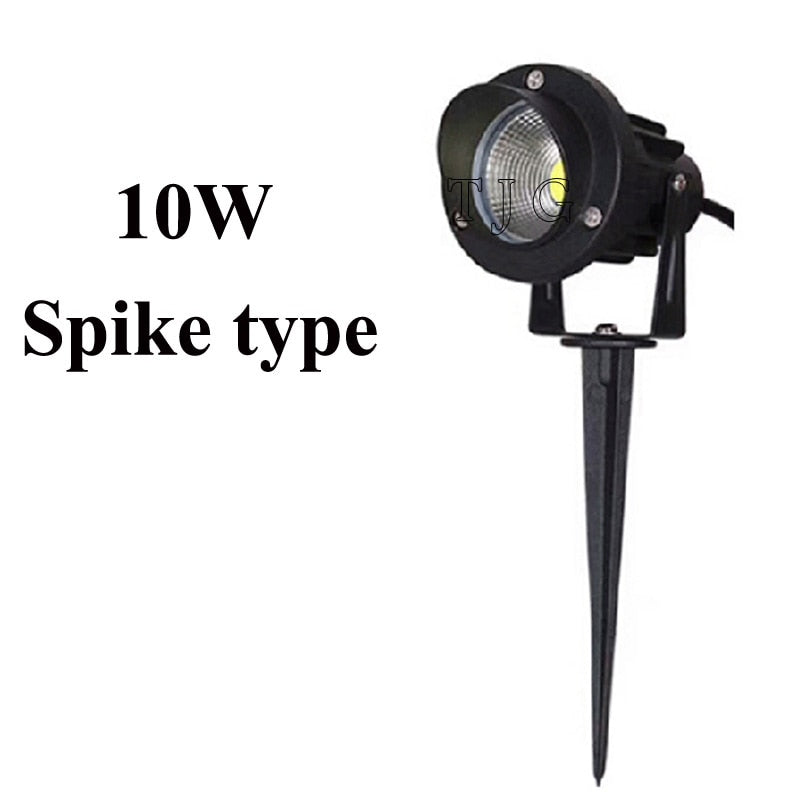 LED COB Illuminazione da giardino 3W 5W 10W Outdoor Spike Prato Lampada Illuminazione impermeabile Led Faretti da giardino con luce AC110V 220V DC12V