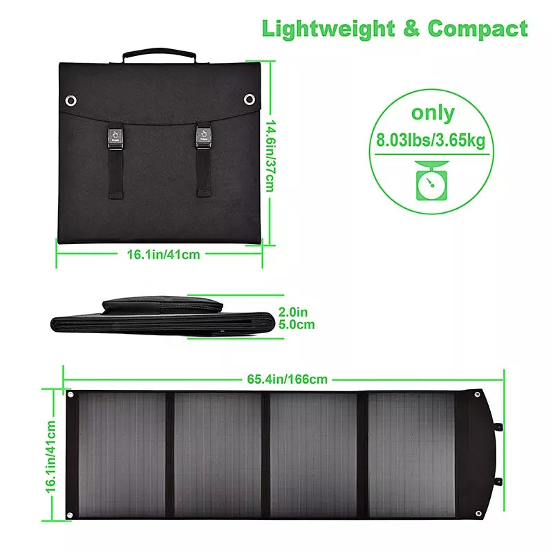 80W Portable Solar Panel, Lightweight & Compact only 8.031bs/3.65