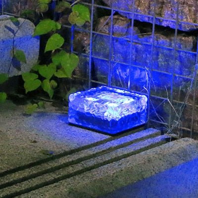 Solar Brick Ice Cube Light Outdoor Waterproof Path Stair Step LED Sunlight Garden Yard Pathway Party Christmas Landscape Lamp
