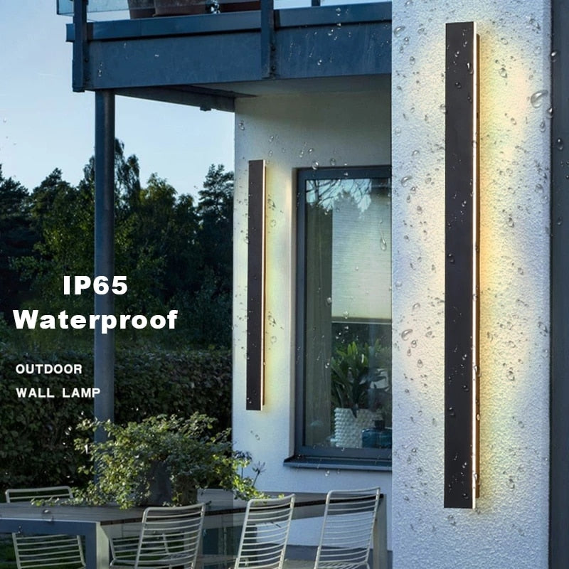 Lampada da parete lunga a LED impermeabile ip65 illuminazione esterna giardino casa di campagna balcone luce parete interna camera da letto luce soggiorno