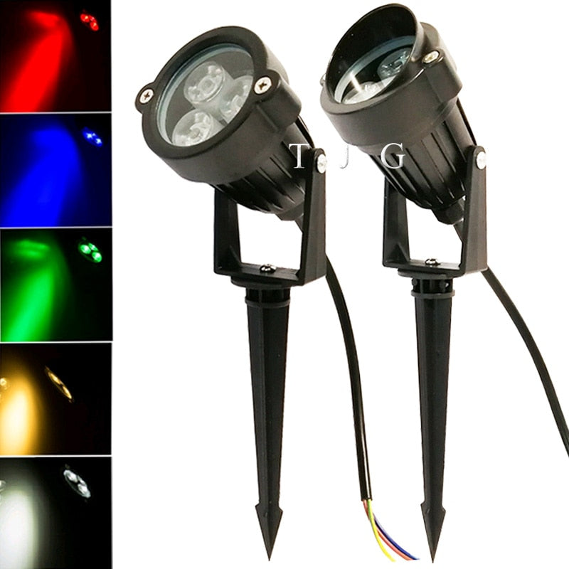 Lampada da esterno a LED da giardino 9W Lampada da paesaggio Spike Impermeabile DC12V Lampadina da percorso Bianco caldo Luci spot verdi 220V 110V