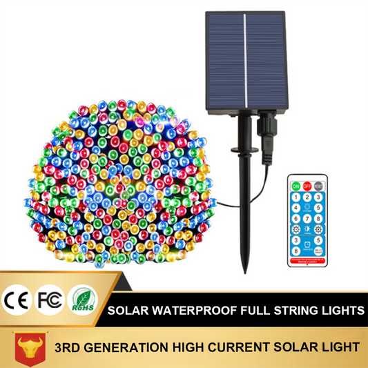 New Third-Generation Smart And Efficient LED Remote Control Solar Panel Christmas Halloween Outdoor Waterproof Light String