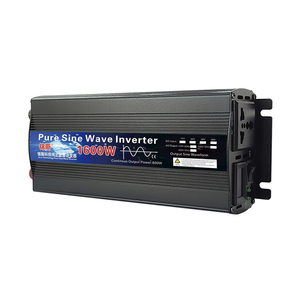 Inversor de onda senoidal pura 12V 24V 110V 220V 1000w 2000w 2600w Inversor 12V 48V a 220V Power Solar Inverter Converter LED Display