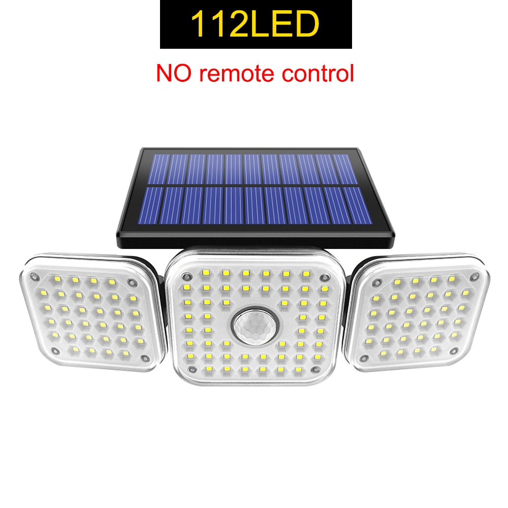Luci solari da esterno 182/112 Lampada da parete a LED con teste regolabili Luce di inondazione a LED di sicurezza IP65 impermeabile con 3 modalità di lavoro