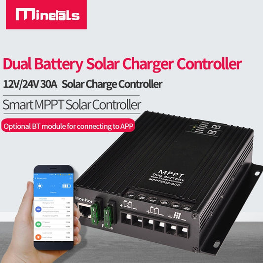 Dual Battery Solar Charger Controller 12V/24V30A Solar
