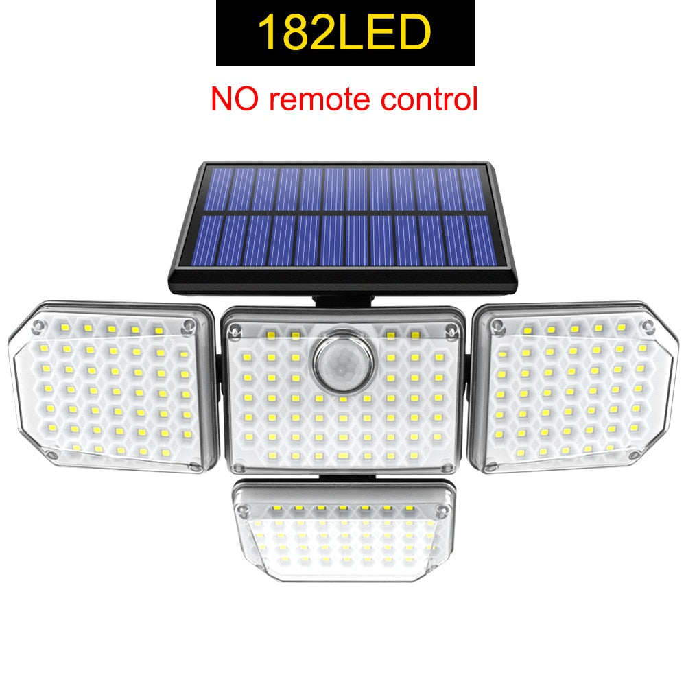 Luci solari da esterno 182/112 Lampada da parete a LED con teste regolabili Luce di inondazione a LED di sicurezza IP65 impermeabile con 3 modalità di lavoro
