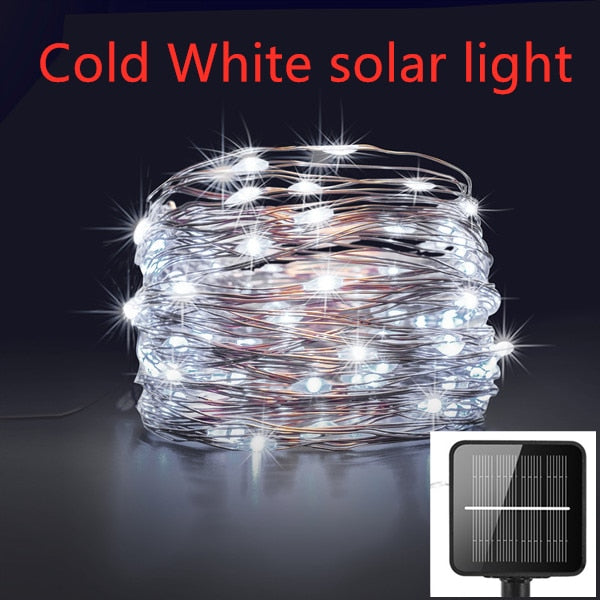 IR Dimmable 11m/21m/31m/51m  LED Outdoor Solar String Lights Solar Lamp for Fairy Holiday Christmas Party Garland Lighting Luz