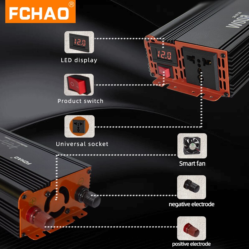 FCHAO LED display Product switch Universal socket Smart fan negative electrode positive
