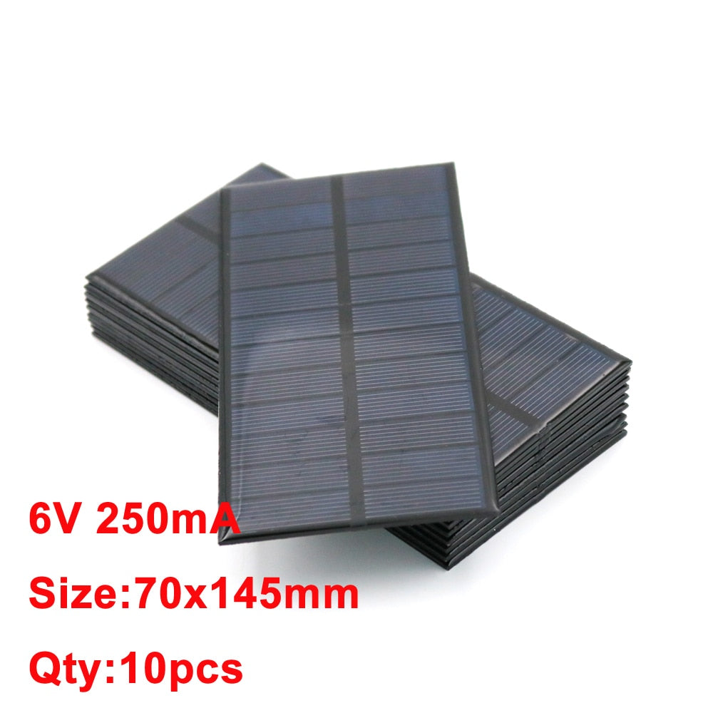 10PCS X DC Solar Panel, Size: 70x145mm Qty:1Opc