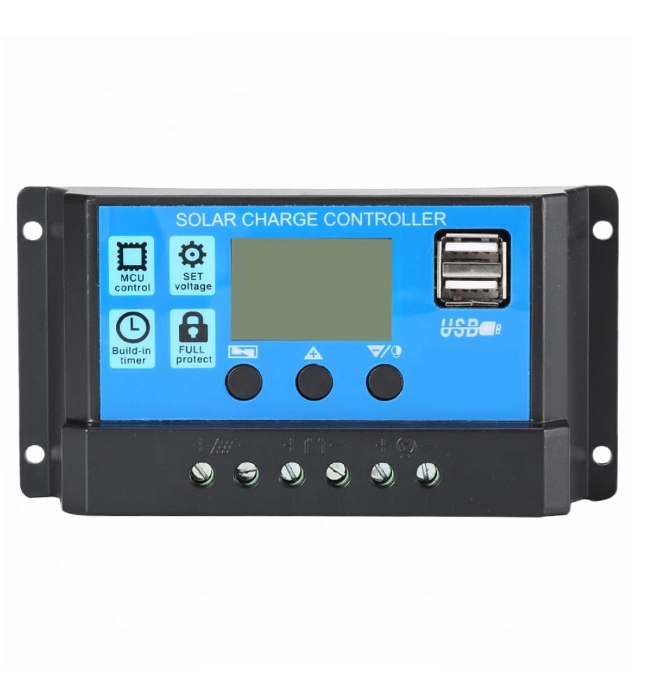 Solar PV Charge Controller 30A/20A/10A 12V 24V with LCD display and double USB PWM Solar PV Regulators Battery Chargers home use