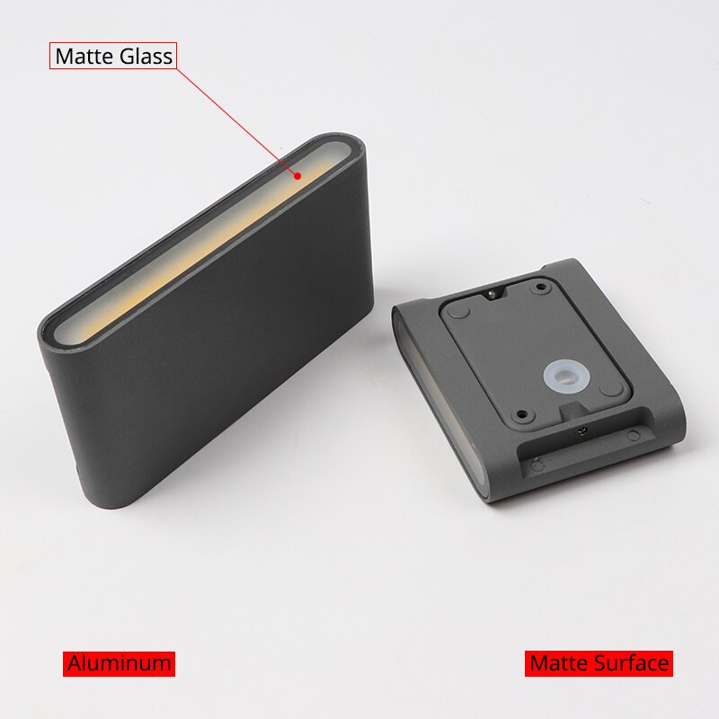 Lampada da parete esterna impermeabile IP65 6W / 12W Lampada da parete a LED Decorazione per interni Illuminazione Camera da letto Corridoio Portico Lampada da giardino Alluminio