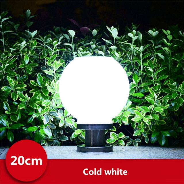 LED Round Ball Stainless Steel Solar Post Lamp Outdoor IP65 Waterproof Column Head Light For Garden Villa Pillar Garden Hotel