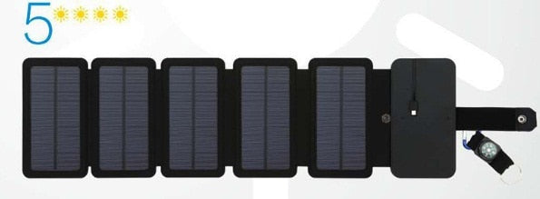 KERNUAP Sun Folding 10W Solar Cells Charger 5V 2.1A USB Output Devices Portable Solar Panels for Smartphones
