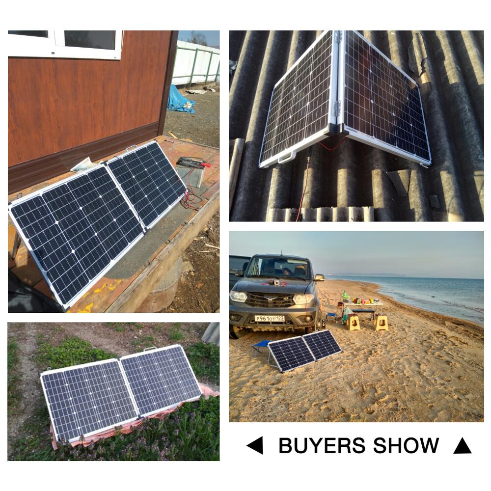 Dokio 100W Foldable Solar Panel China (2Pcs x 50W) 18V +10A 12V Controller Solar Battery Cell/Module/System Charger