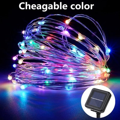 LED Solar Fairy Lights Lamp Outdoor 7M 12M 22M LEDs String Waterproof Holiday Party Garland Solar Garden Christmas Lights