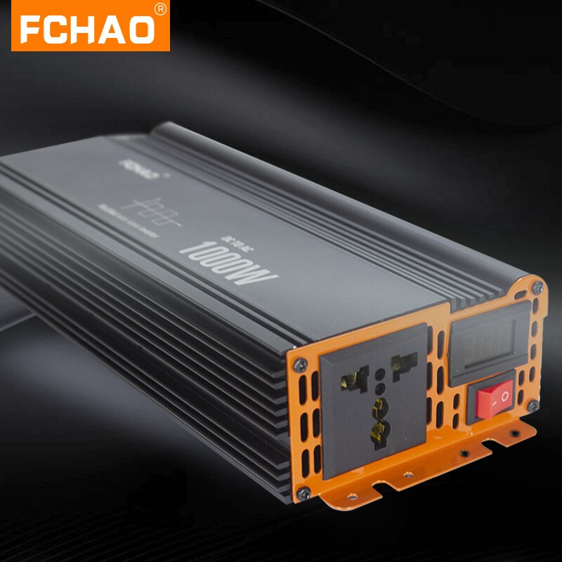 FCHAO 1000W Ups Modified Sine Wave Inverter LED Display DC 12v 24v To AC 220V Universal Socket Car Accessories Solar Inverter