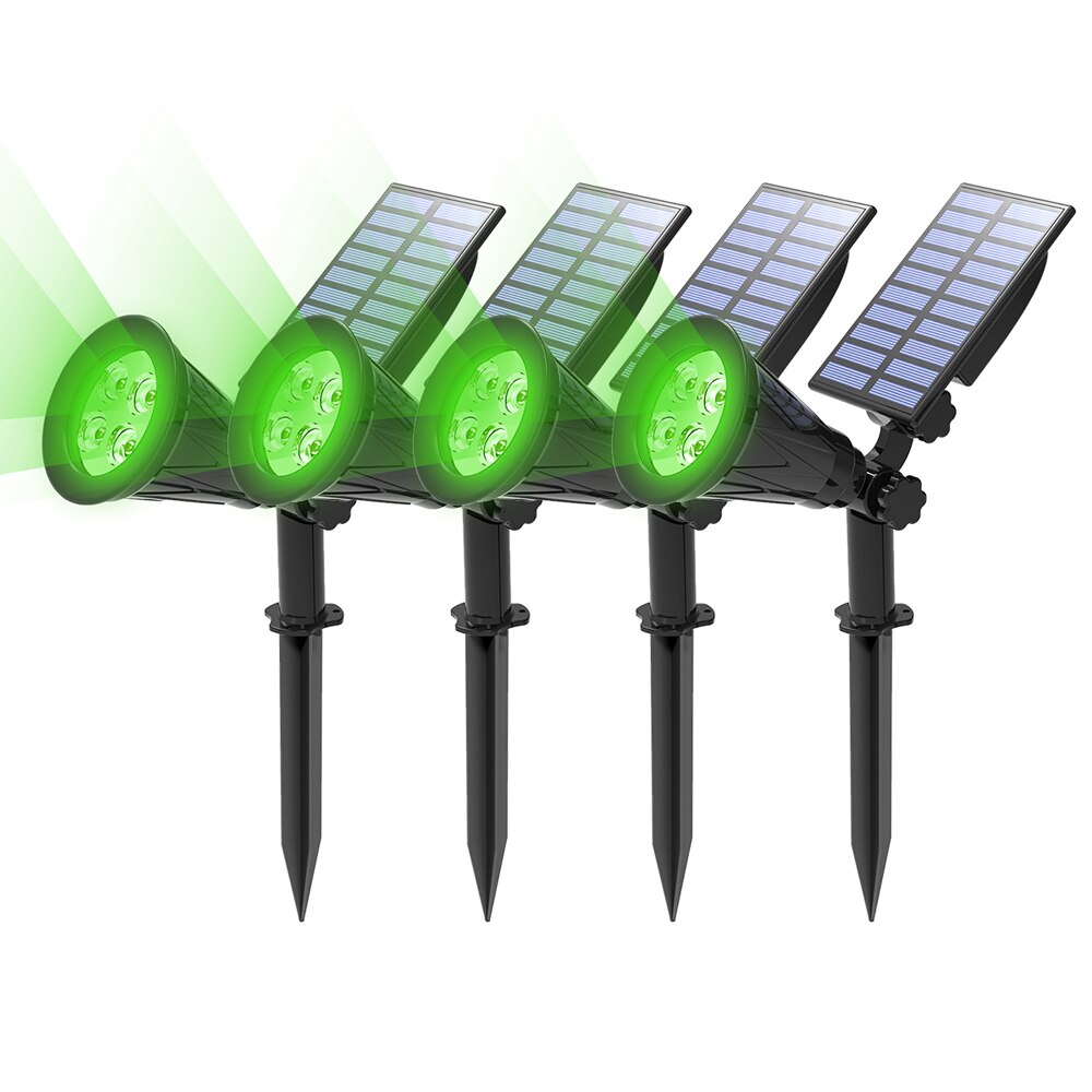 T-SUN 1/2/4 Confezioni Luci solari a Led verdi Faretto solare Impermeabile Lampada da parete solare Lampada solare da giardino Lampada solare Outdoot