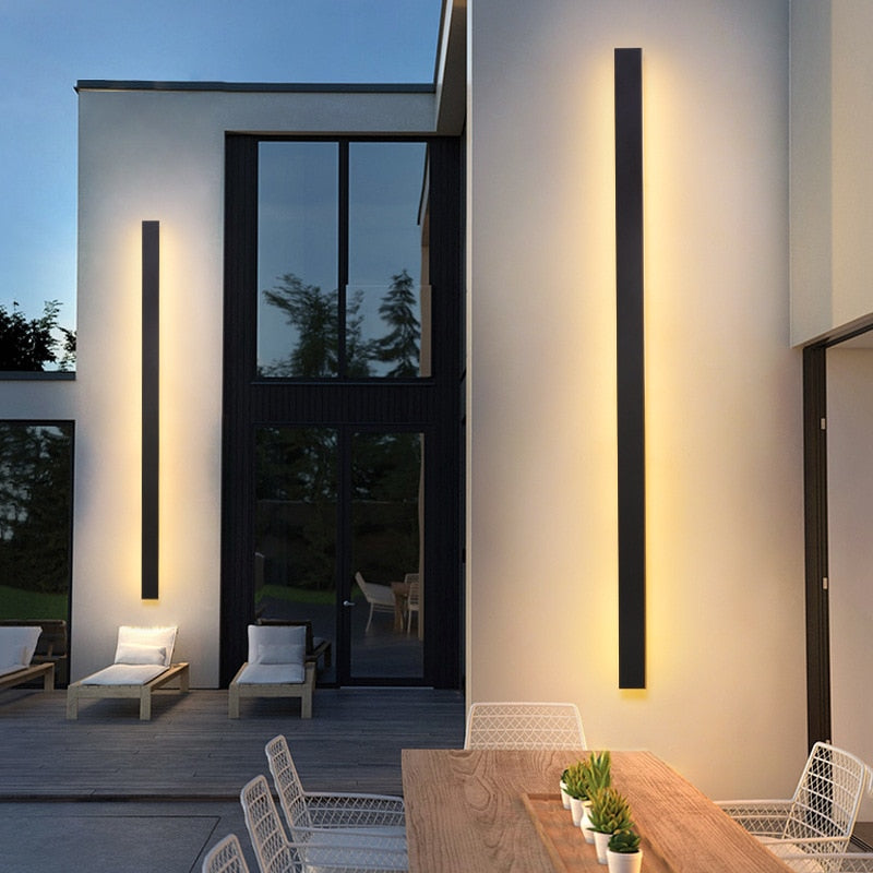 Lampada da parete lunga a LED impermeabile ip65 illuminazione esterna giardino casa di campagna balcone luce parete interna camera da letto luce soggiorno