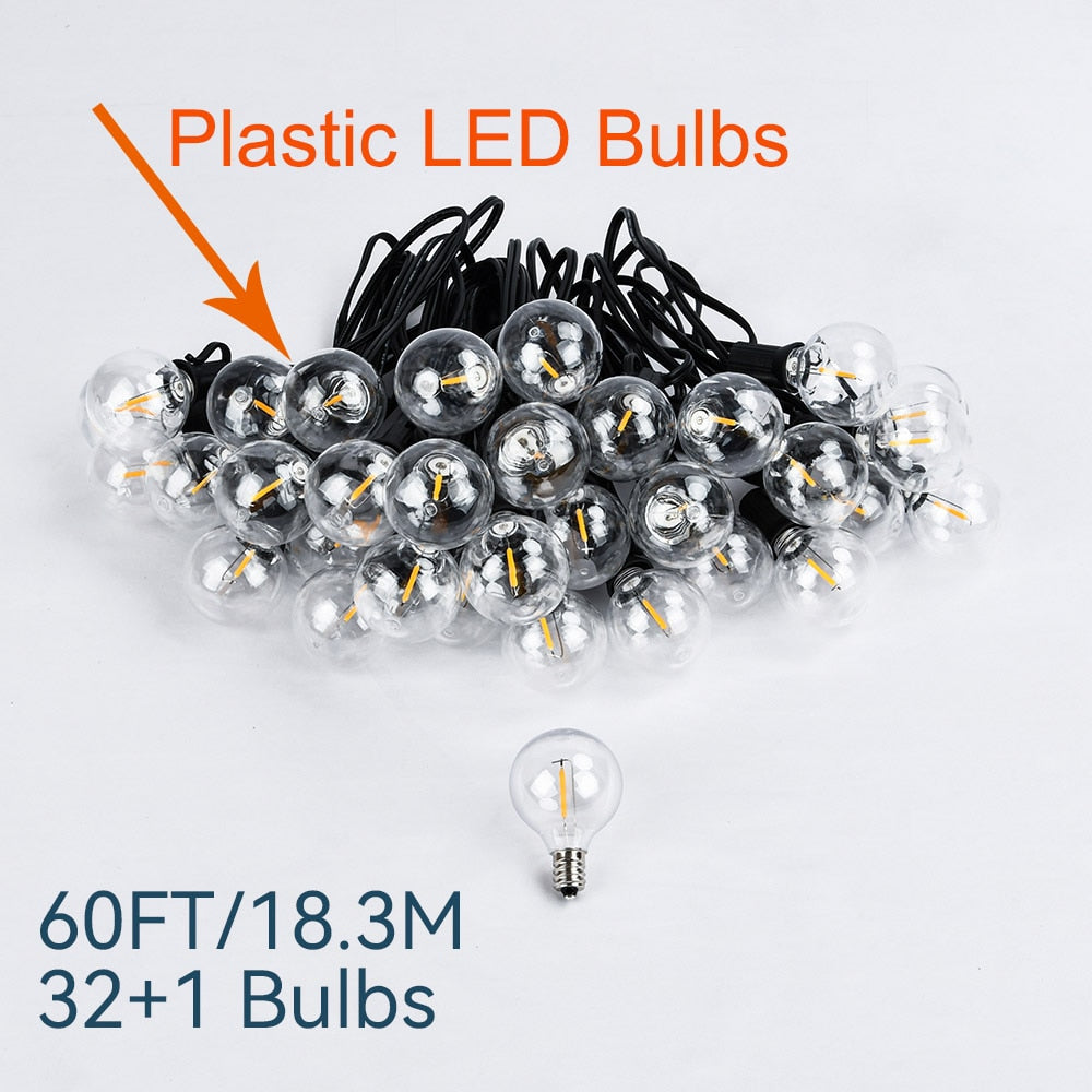 Plastic LED Bulbs 60FT/18.3M 32+1 Bu