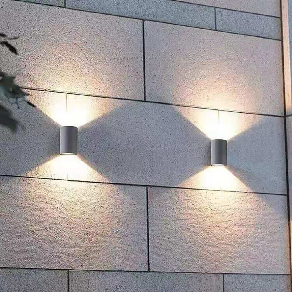 SANDIY Applique Murale Extérieure Étanche Veilleuse 10W / 6W 2Têtes Porche Lampes Applique Extérieure pour Cour Balcon Jardin Allée 110V / 220V