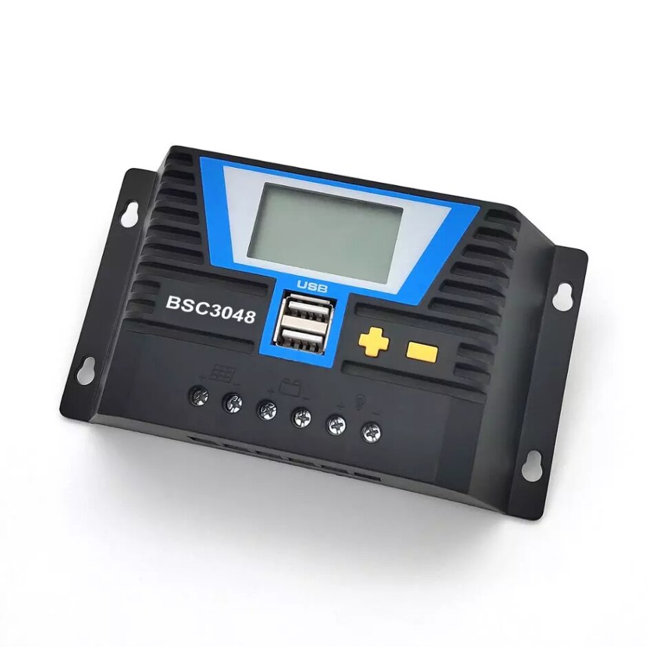 PWM Solar Controller 20A 30A 60A 80A 12V/24V or 12V 24V 36V 48V Lithium Battery Regulator of Light Dual Time Control and USB