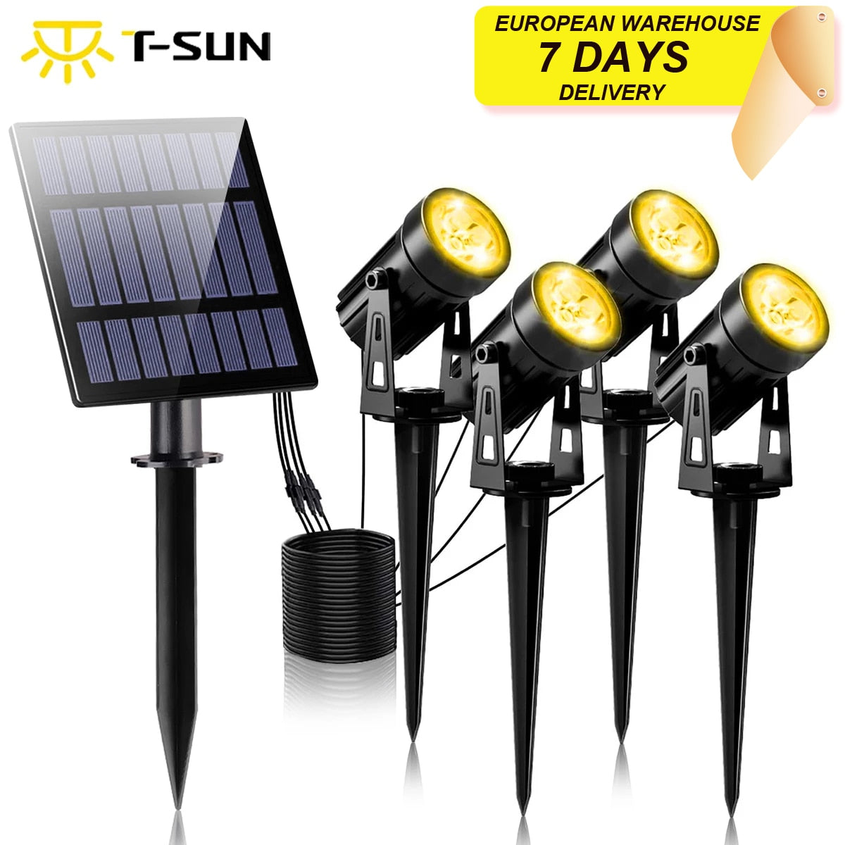 T-SUNRISE LED Solar Light Outdoor IP65 impermeabile bianco caldo bianco freddo solare illuminazione da giardino decorazioni per esterni lampade da prato