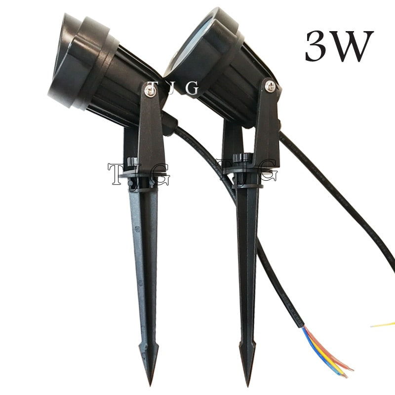 LED COB Illuminazione da giardino 3W 5W 10W Outdoor Spike Prato Lampada Illuminazione impermeabile Led Faretti da giardino con luce AC110V 220V DC12V