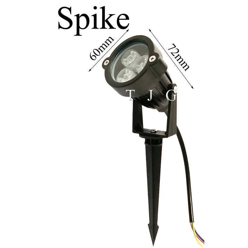 Lampada da esterno a LED da giardino 9W Lampada da paesaggio Spike Impermeabile DC12V Lampadina da percorso Bianco caldo Luci spot verdi 220V 110V