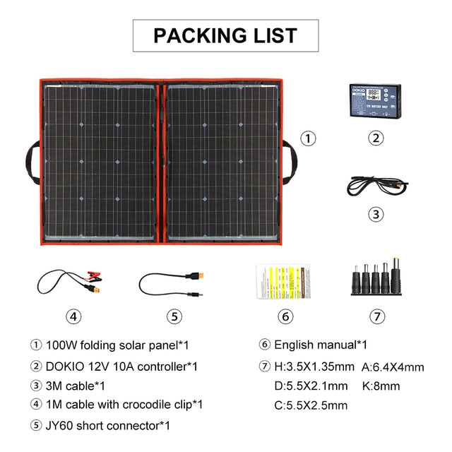 PACKING LIST 1OOW folding solar panel*1 English
